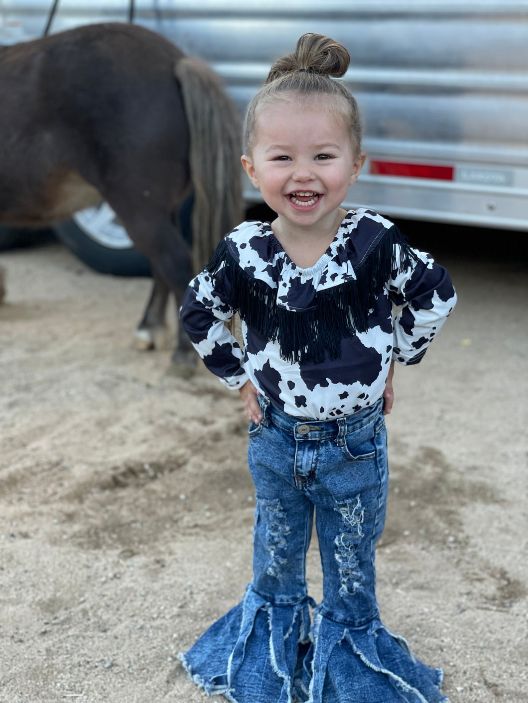 Shea Baby cowprint top